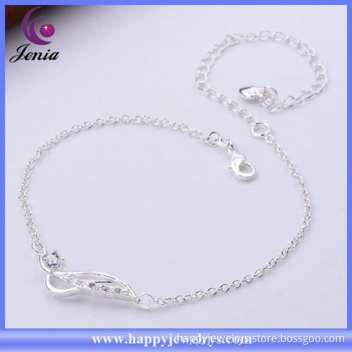 Factory direct price wholesale alibaba 925 silver plated anklet jewelry fashion (CA036-B)